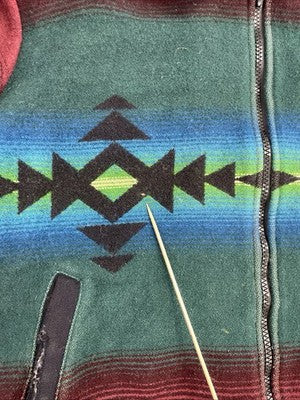 Vintage Pendleton High Grade Western Wear Wool Bomber Jacket Size Large Aztec