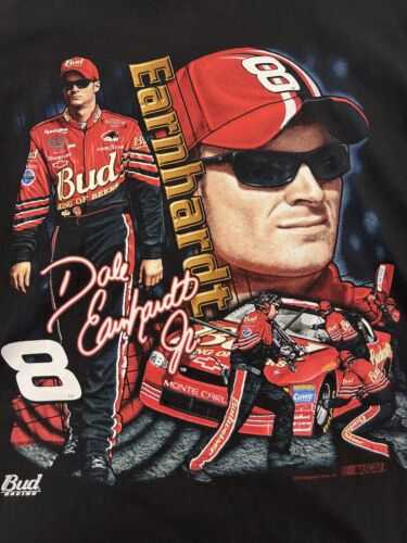 Vintage Dale Earnhardt Jr Racing Chase T-Shirt Size Large Black Budweiser NASCAR