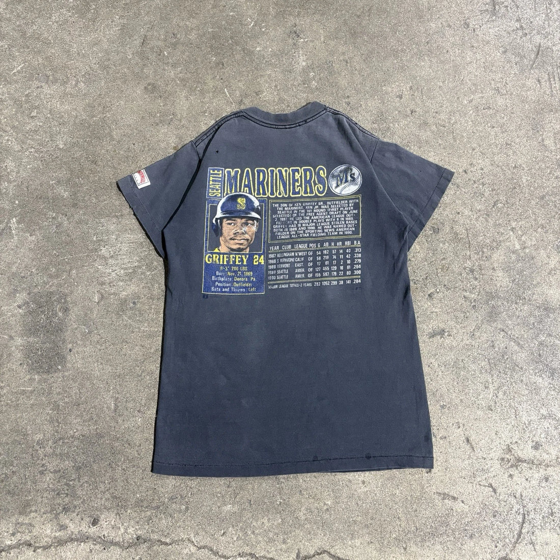 Vintage Seattle Mariners Ken Griffey Jr. Nutmeg T-Shirt Youth Size Large 90s MLB