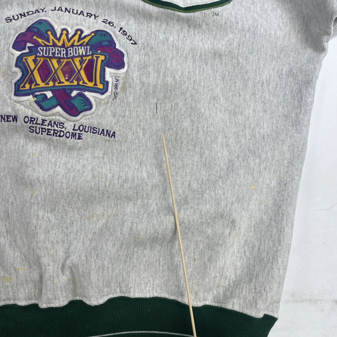 Vintage Green Bay Packers Super Bowl XXXI Spell Out Sweatshirt 2XL 90s NFL