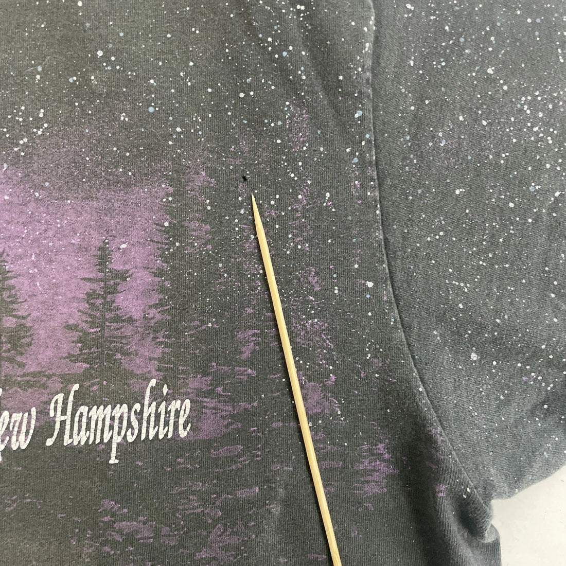 Vintage New Hampshire Wolf Night Forest T-Shirt XL Nature All Over Print 90s