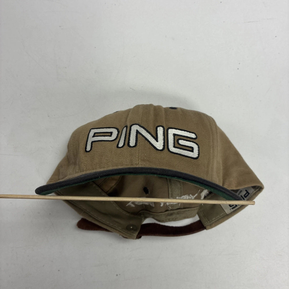 Vintage Ping Golf Two Tone Adjustable Hat Cap OSFA Leather Strap