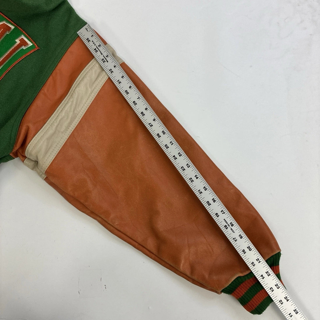 Vintage Miami Hurricanes Leather Wool Varsity Jacket Size Medium NCAA