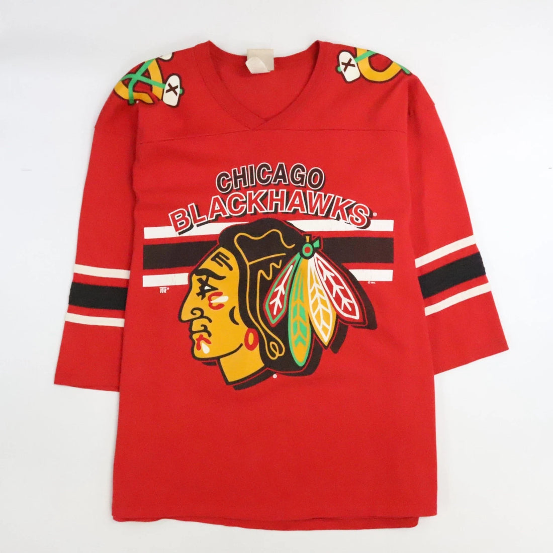 Vintage Chicago Blackhawks Raglan T-Shirt Size XL 90s NHL