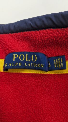 Polo Ralph Lauren 1/4 Zip Fleece Jacket Size Large Red