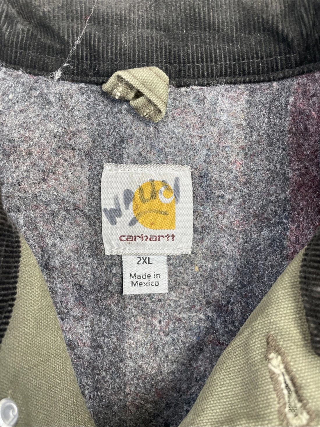 Carhartt Canvas Chore Work Jacket Size 2XL Green Blanket Lined