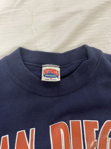 Vintage San Diego Padres Nutmeg Sweatshirt Crewneck Size Medium Blue 90s MLB