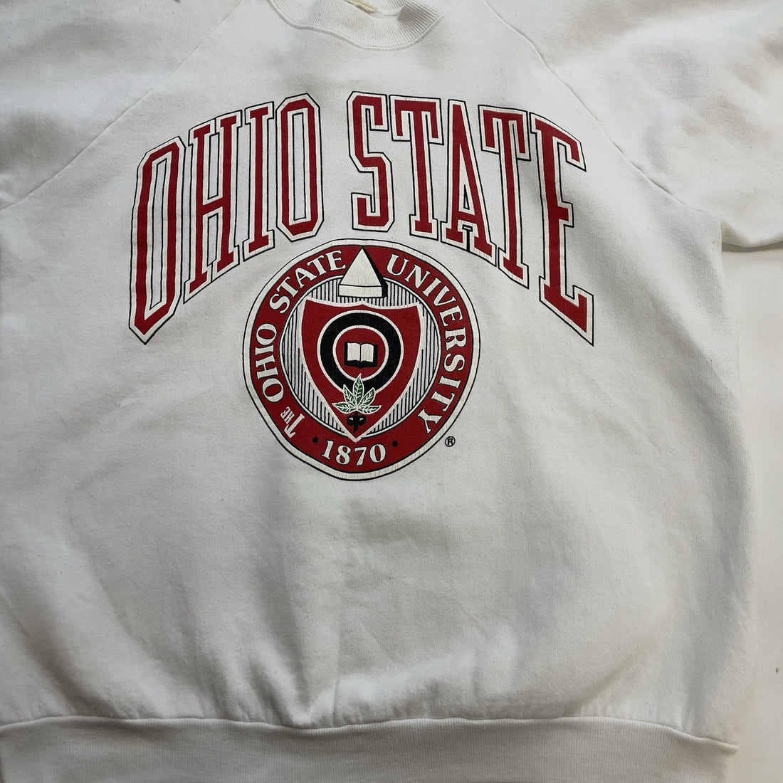 Vintage Ohio State Buckeyes Crest Crewneck Sweatshirt Size Large 90s NCAA