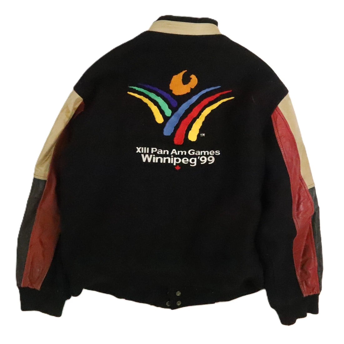 Vintage XIII Pan Am Games Winnipeg 1999 Leather Wool Varsity Jacket Size Medium