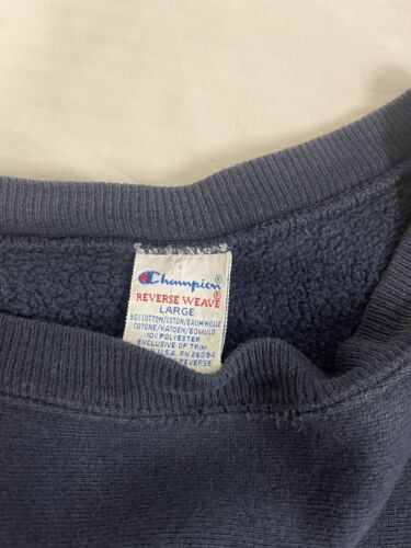 Vintage Champion Reverse Weave Sweatshirt Crewneck Size Large Blue 90s