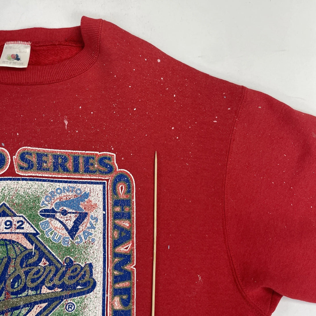 Vintage Toronto Blue Jays World Series Champs Sweatshirt XL Paint Splatter MLB
