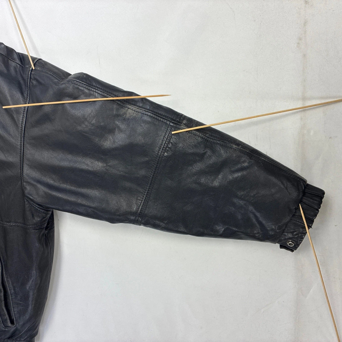 Outpost II Leather Bomber Jacket Size Large Black