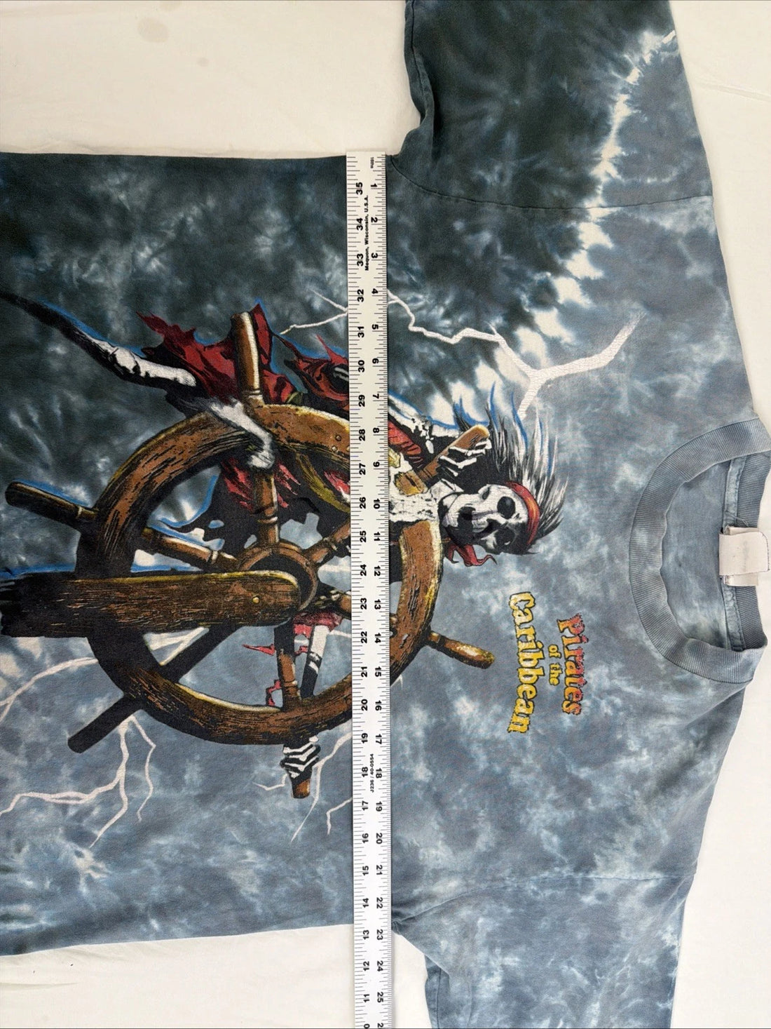 Vintage Pirates Of The Caribbean Disney Tie Dye T-Shirt Size Large 90s