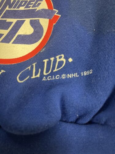 Vintage Winnipeg Jets Sweatshirt Crewneck Size Small Blue 1992 90s NFL