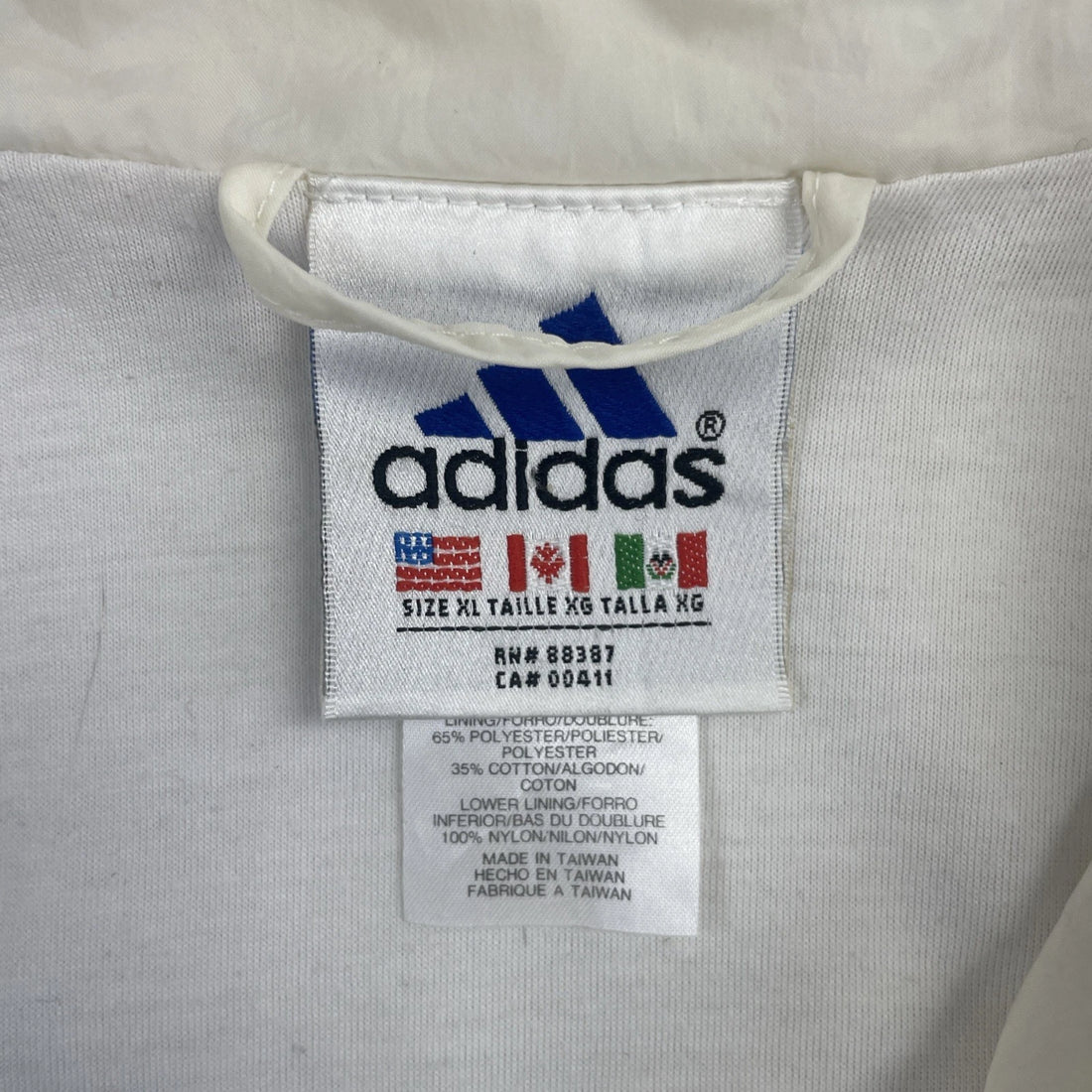 Vintage Adidas Windbreaker Light Jacket Size XL White