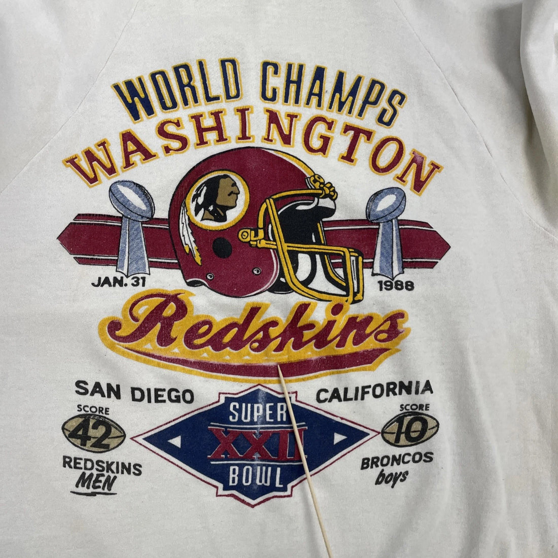 Vintage Washington Redskins Super Bowl XXII Champions Sweatshirt Large 90s NFL
