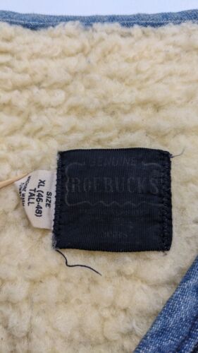 Vintage Sears Roebucks Denim Vest Jacket Size XL Sherpa Lined