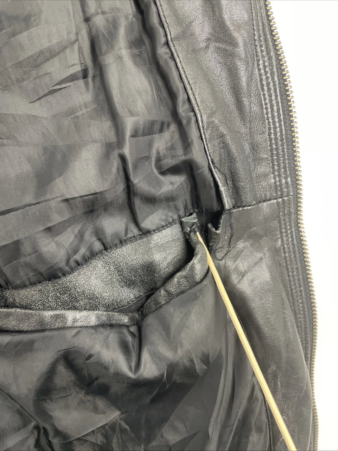 State Leather Bomber Jacket Size Large Black