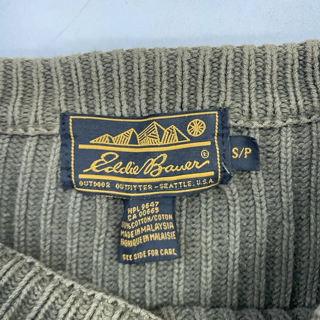 Vintage Eddie Bauer Military Jumper Sweater Size Small Green