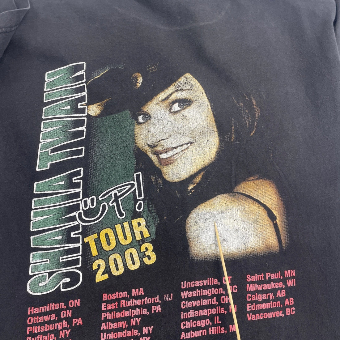 Vintage Shania Twain Up Tour T-Shirt Size Large 2003