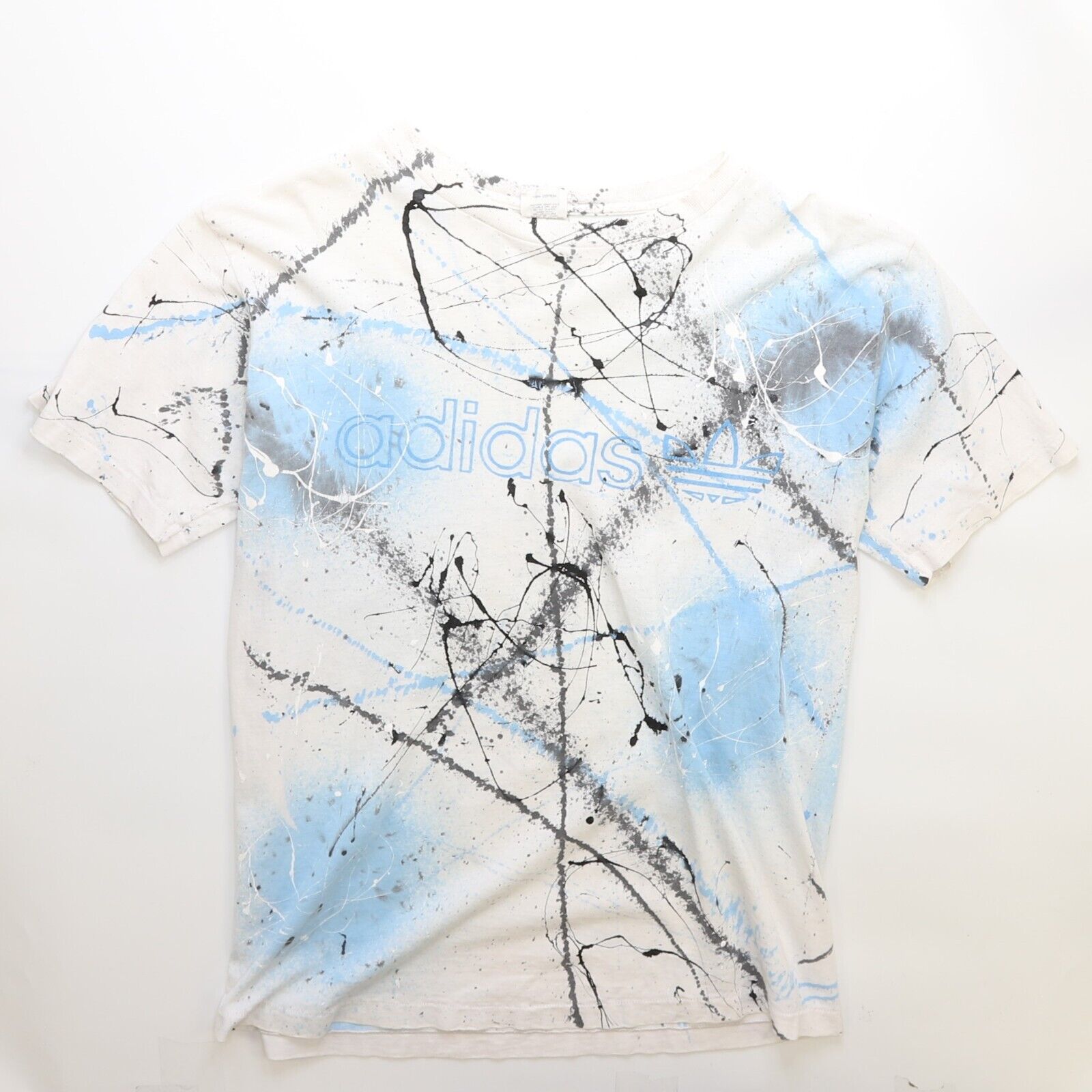 Vintage Adidas Trefoil Paint Splatter T-Shirt Size Medium All Over Pri –  Throwback Vault