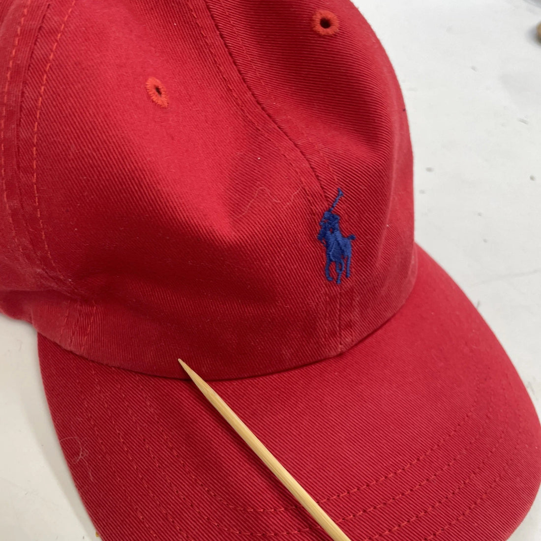 Vintage Polo Ralph Lauren Baseball Hat Cap Red Leather Strap