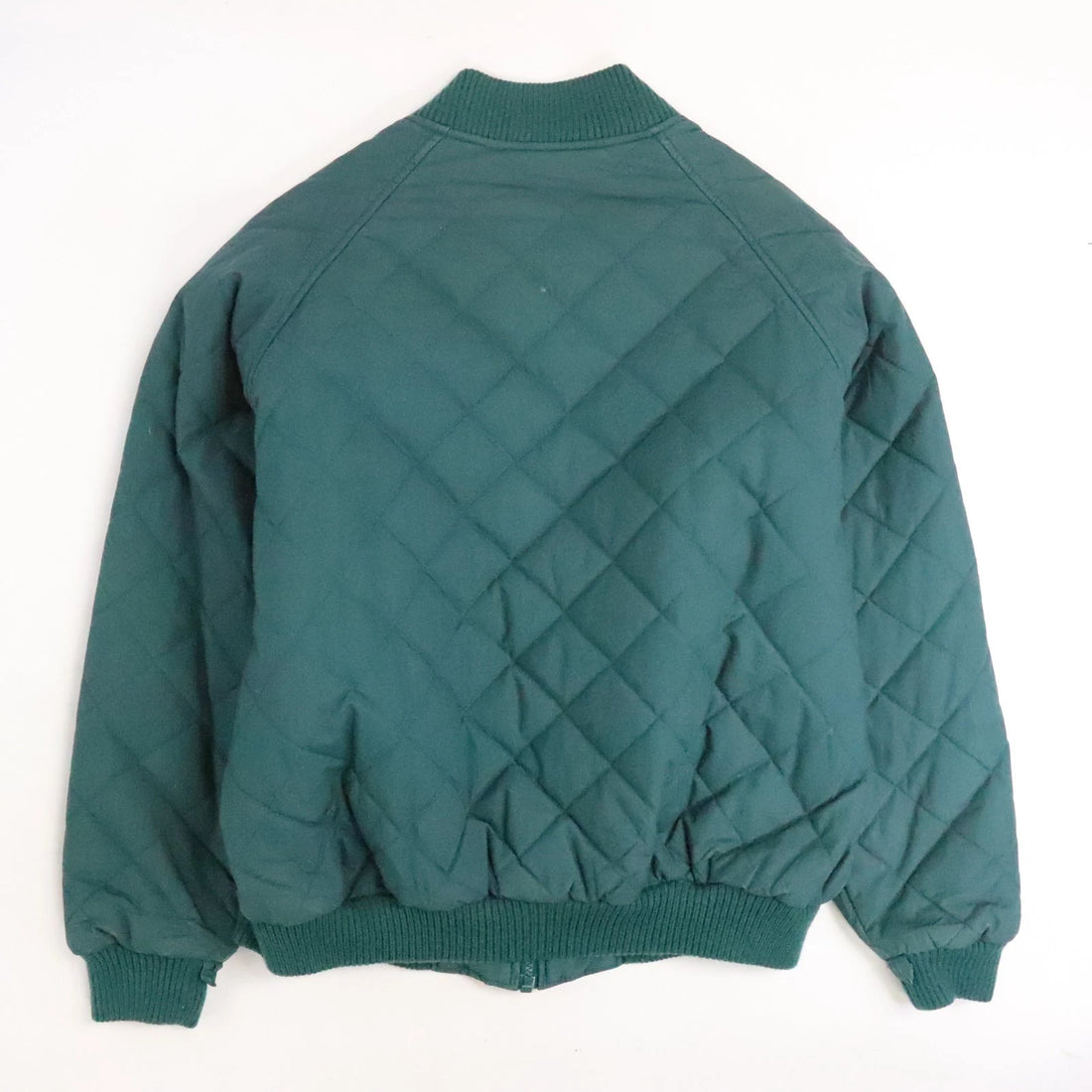Vintage Columbia Quilted Bomber Jacket Womens Size Large Green