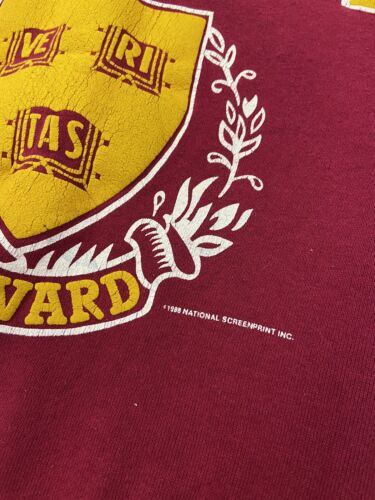 Vintage Harvard Crimson Crest Sweatshirt Crewneck Size Medium 90s NCAA