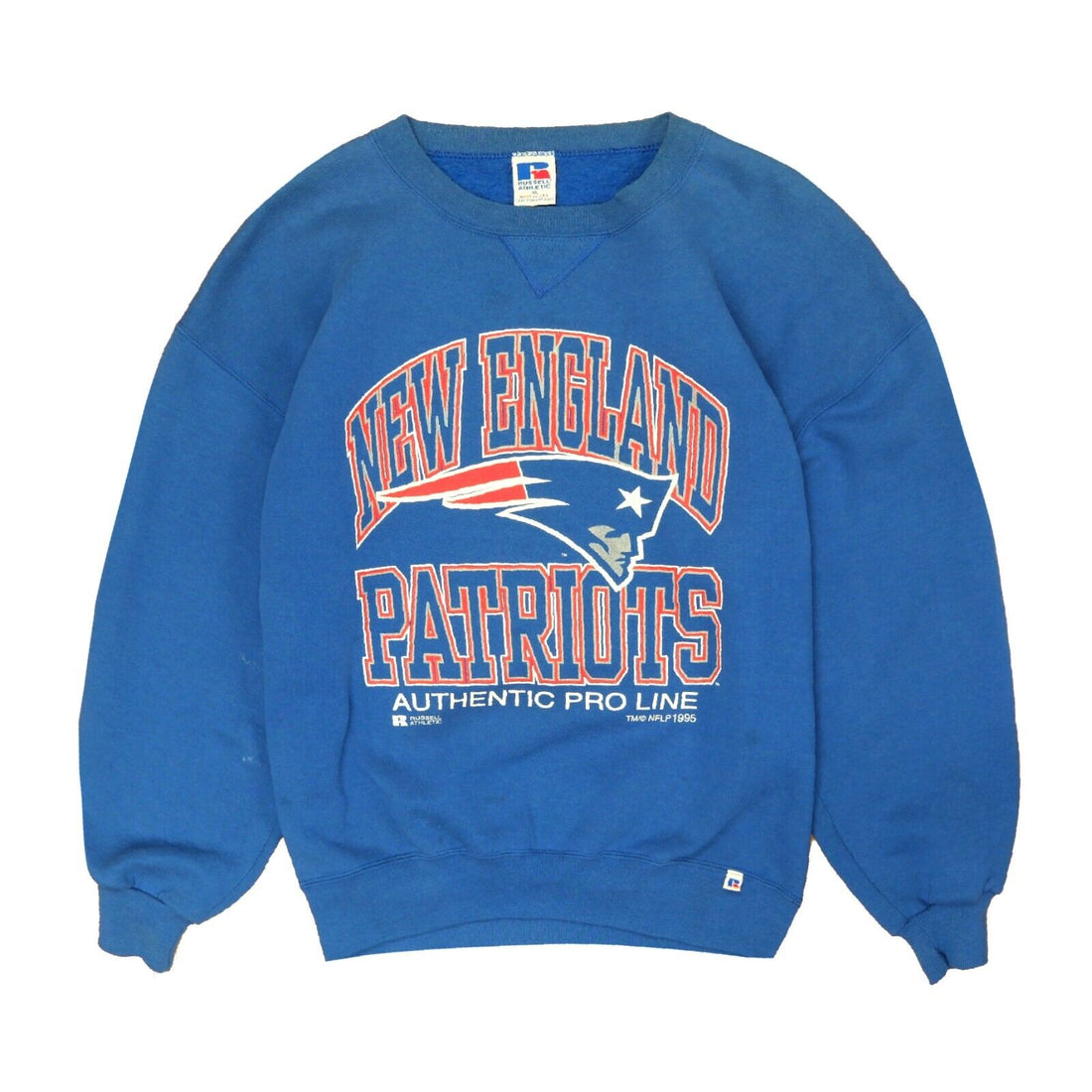 NEW ENGLAND PATRIOTS VINTAGE 90s RUSSELL ATHLETIC NFL FOOTBALL SWEATSHIRT  MEDIUM