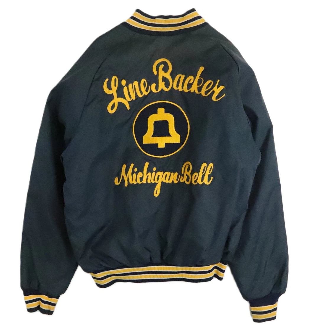 Vintage Line Backer Michigan Bell Bomber Jacket Size Large Chain Stitched