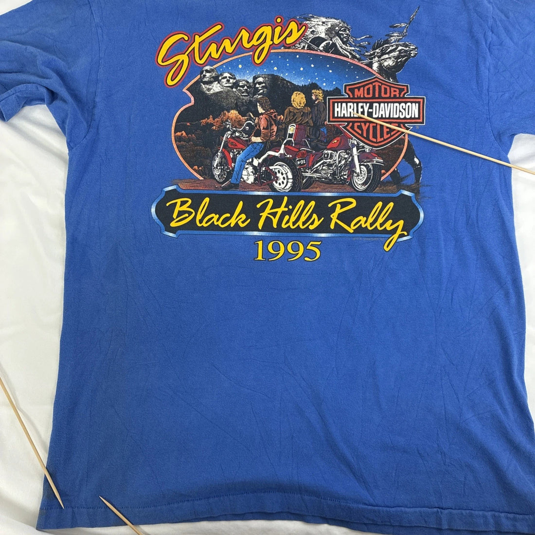 Vintage Harley Davidson Motorcycles Sturgis Black Hills Rally T-Shirt Large 1995