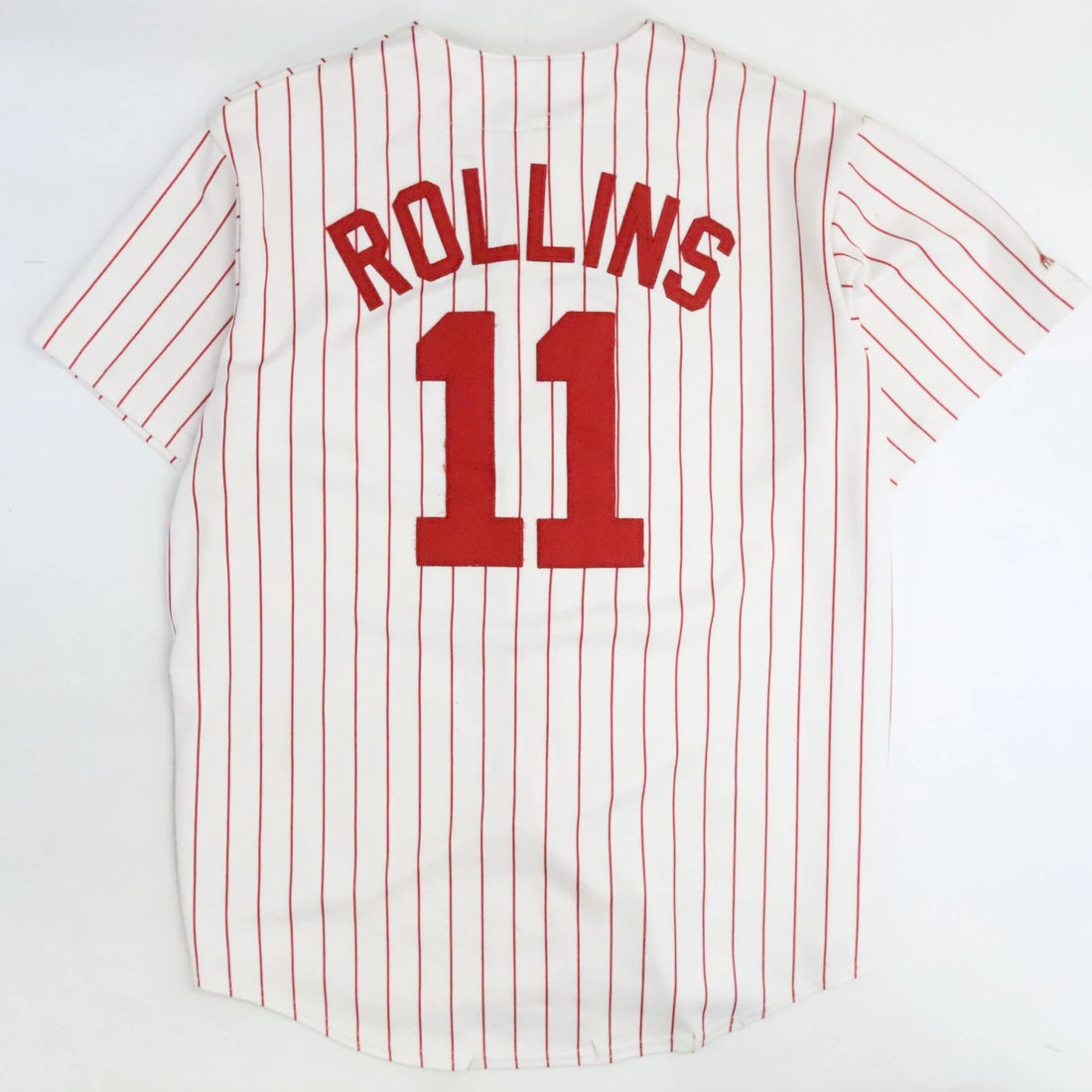 Vintage Philadelphia Phillies Jimmy Rollins Majestic Jersey XL Pinstripe MLB