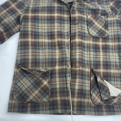 Vintage Pendleton Wool Button Up Shirt Size Large Plaid
