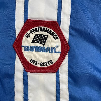 Vintage Bowman Life Bolts Racing Jacket Size XL Blue