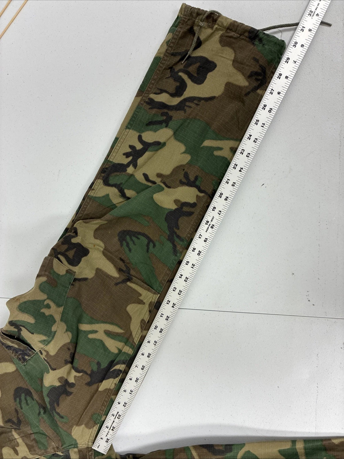 Military Hot Weather Woodland Camo Cargo Utility Trousers Pants Size Small
