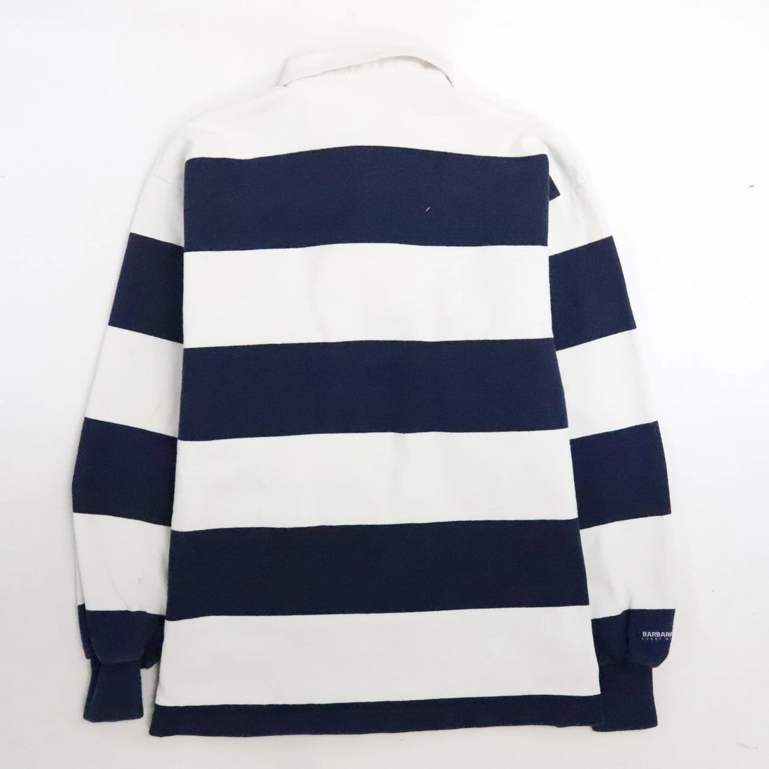 Vintage F & M Barbarian Rugby Shirt Size Large Stripes White Blue