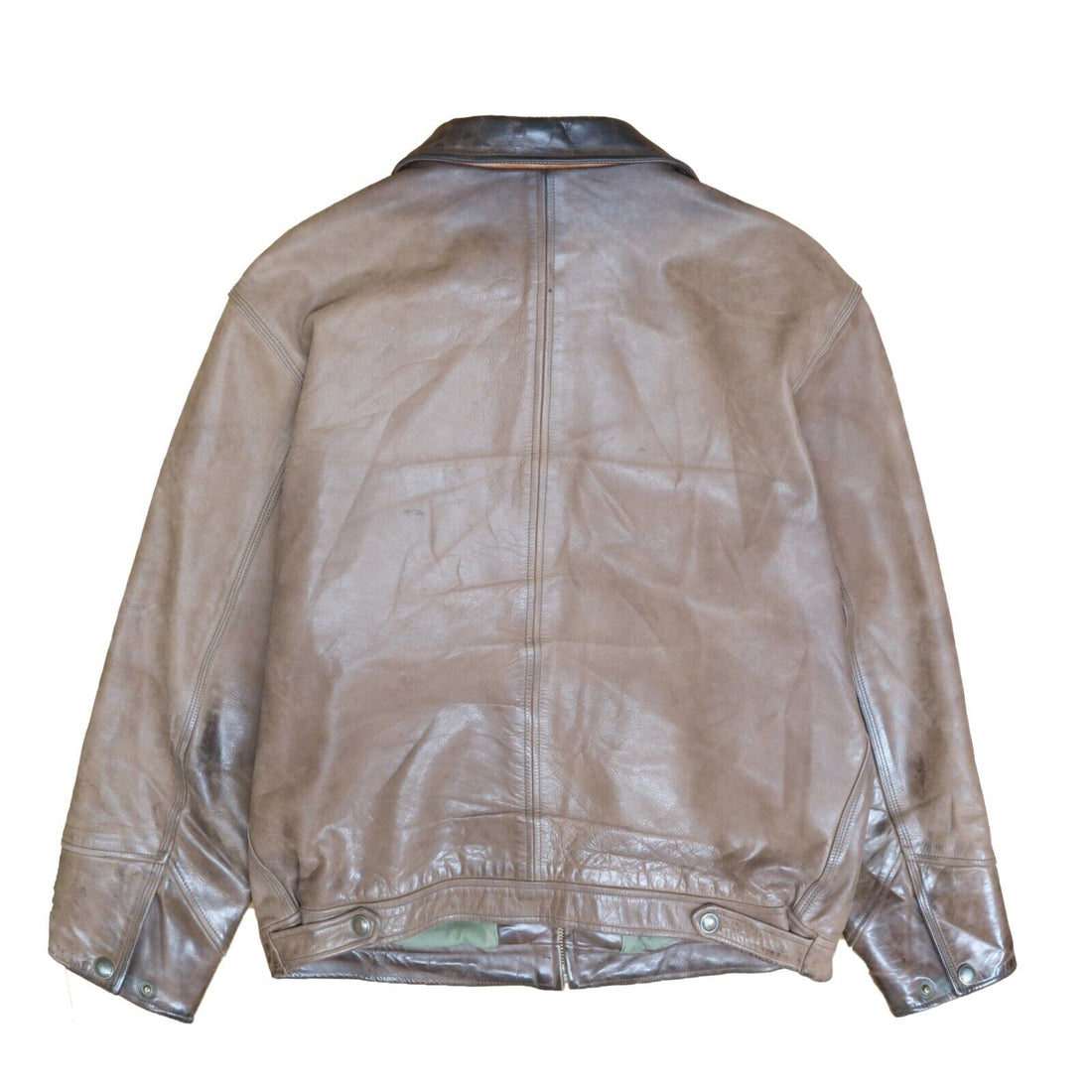 Vintage Timberland Leather Coat Jacket Size Large Brown
