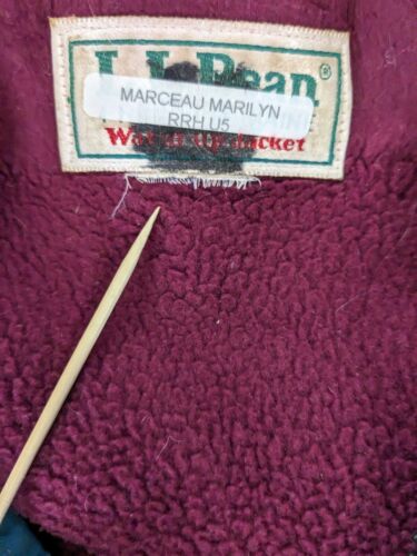 Vintage LL Bean Warm Up Bomber Jacket Size Medium Teal Fleece Lined