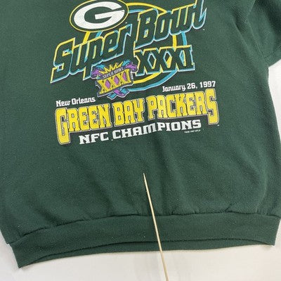 Vintage Green Bay Packers Super Bowl XXXI Sweatshirt Crewneck Size Large 90s NFL