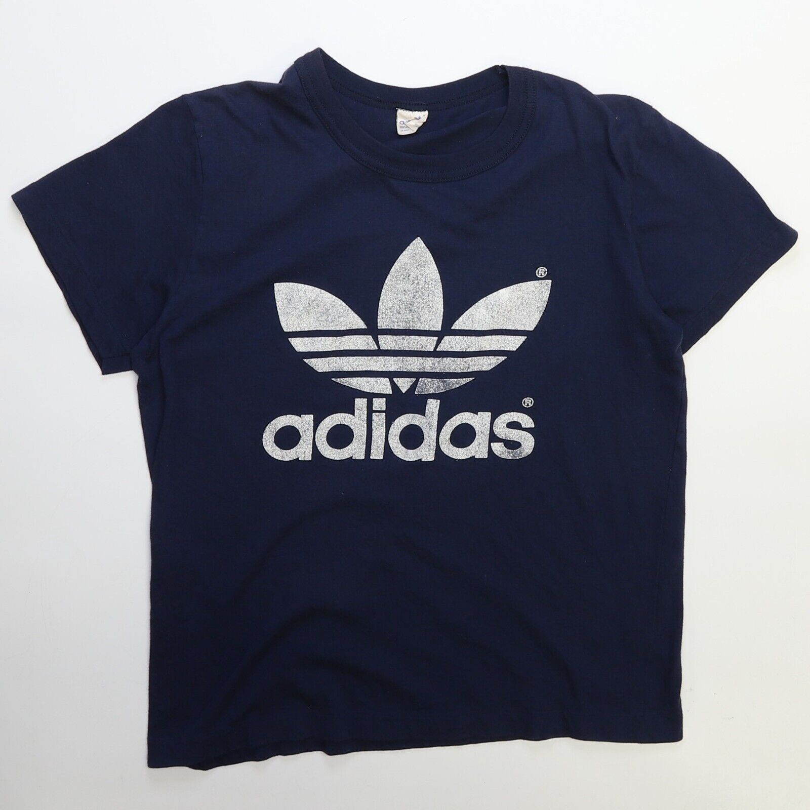 Vintage Adidas Trefoil T Shirt Size Large 80s Blue Throwback Vault