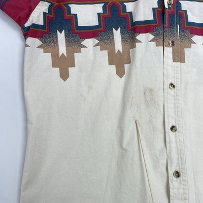 Vintage Express Rider Western Aztec Cowboy Button Up Shirt Size XL