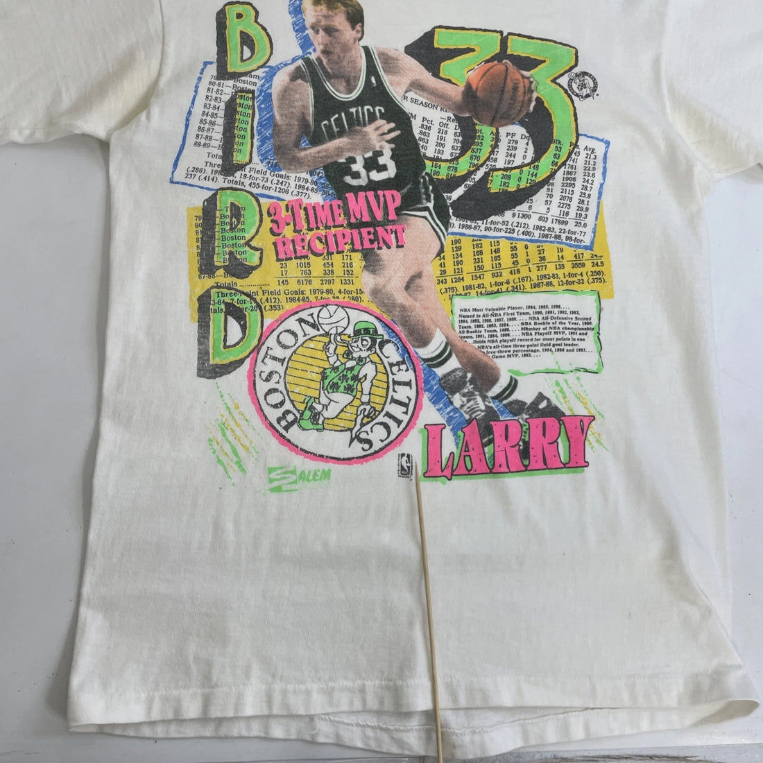 Vintage Boston Celtics Larry Bird Salem T-Shirt Size Medium NBA