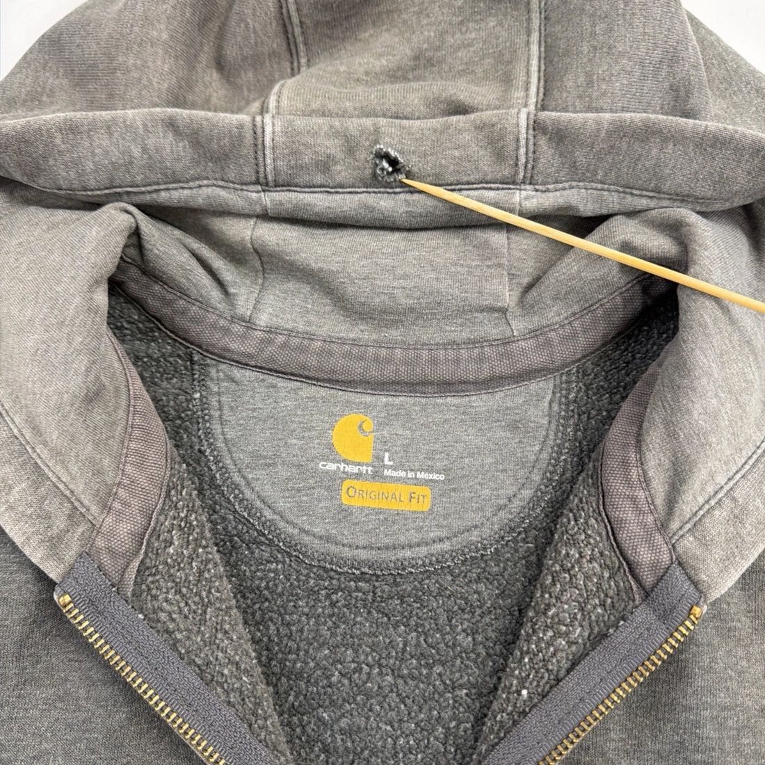 Carhartt Full Zip Sweatshirt Hoodie Size Large Charcoal Gray