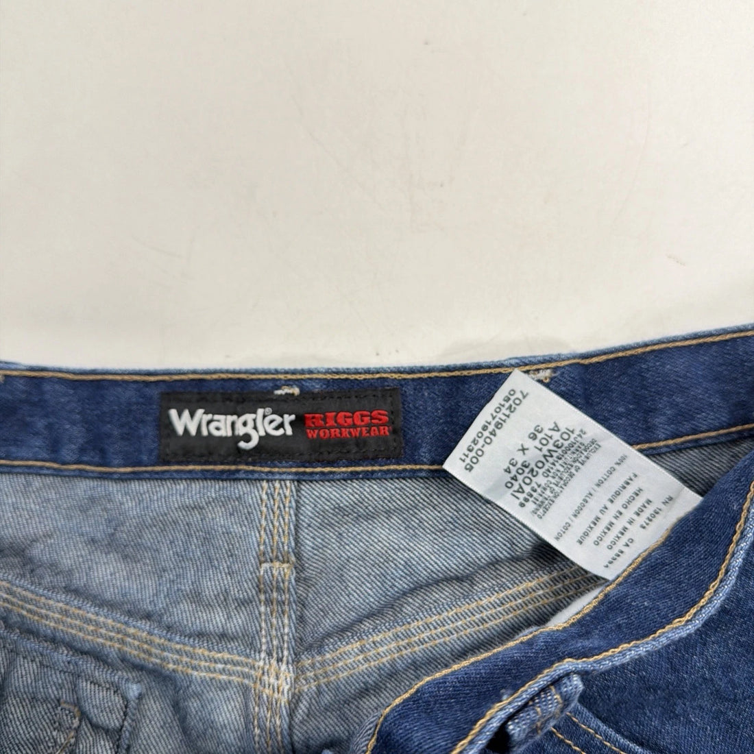 Vintage Wrangler Riggs Workwear Denim Jeans Pants Size 36 X 34