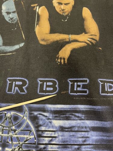 Vintage Disturbed T-Shirt Size XL Black Metal Band Tee 2002