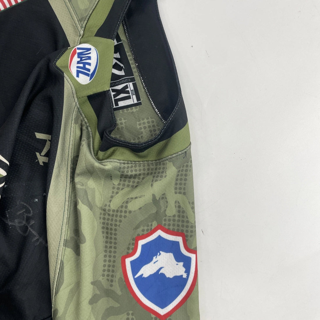 NAHL Military Appreciation Camo Hockey Jersey Size XL Fight Strap