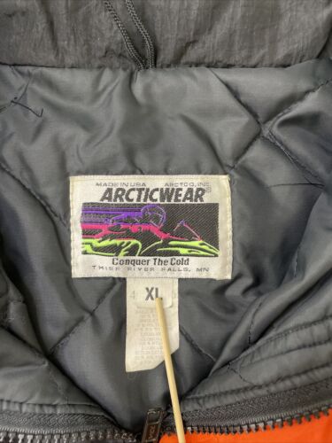 Vintage Arctic Cat Pullover Puffer Jacket Size XL Snowmobile Racing