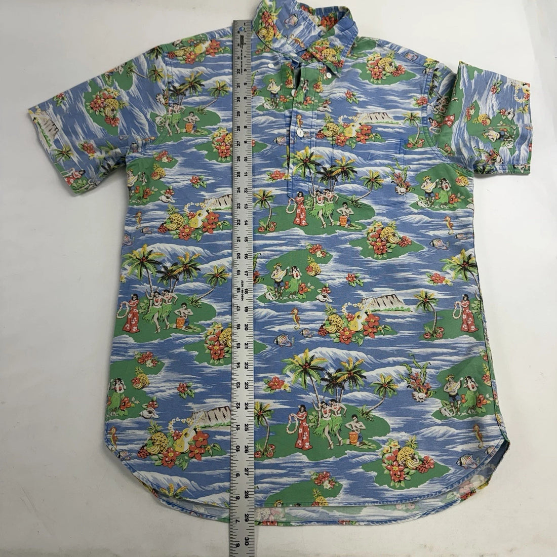 Ralph Lauren Hawaiian Tropical Short Sleeve Button Up Shirt Medium Pullover