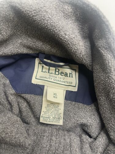 Vintage L.L. Bean Fleece Lined Bomber Jacket Size XL Blue