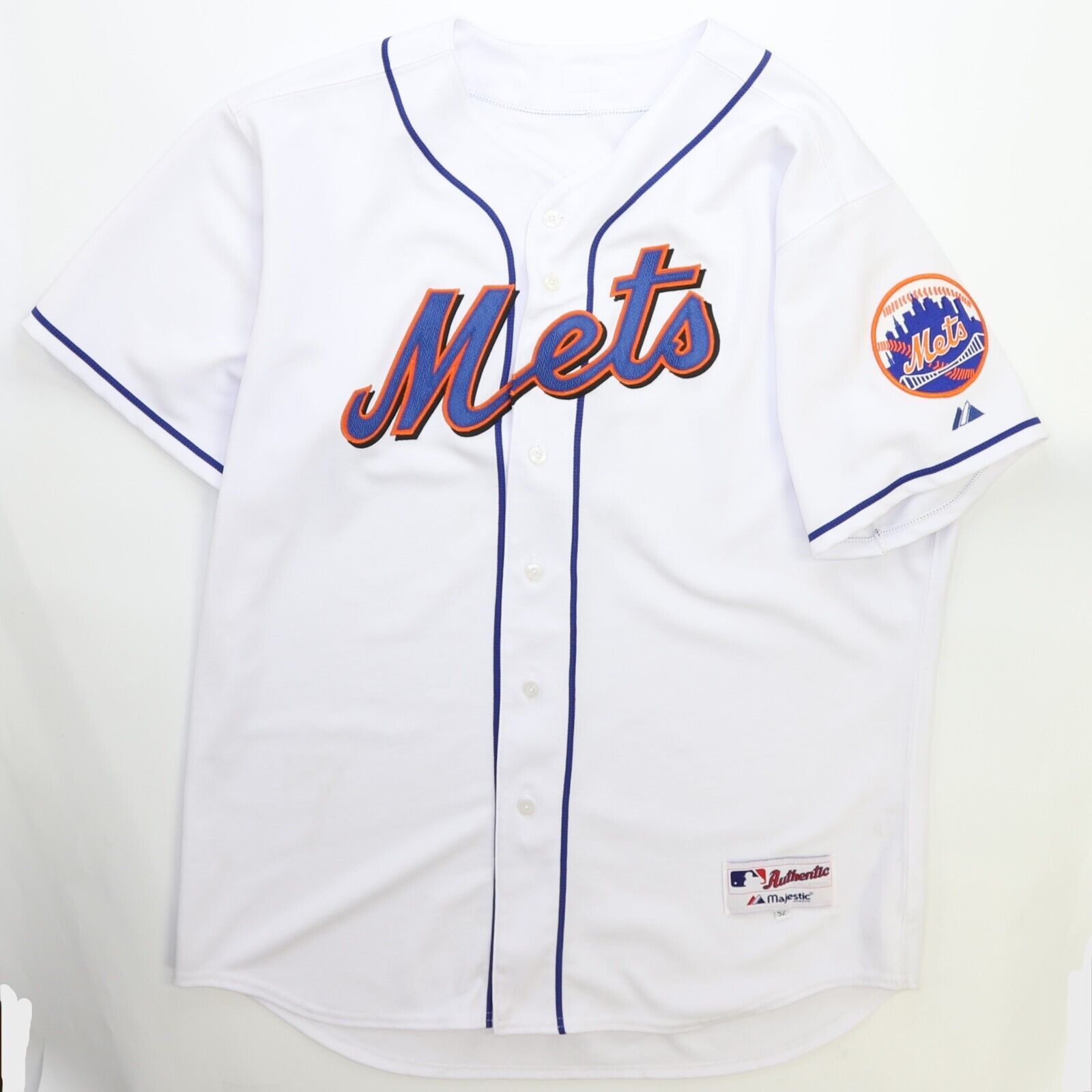 Vintage New York Mets Authentic Majestic Jersey Size 52 White MLB Throwback Vault